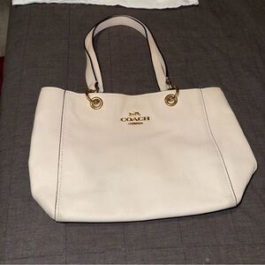 Coach Cream Leather Tote Bag